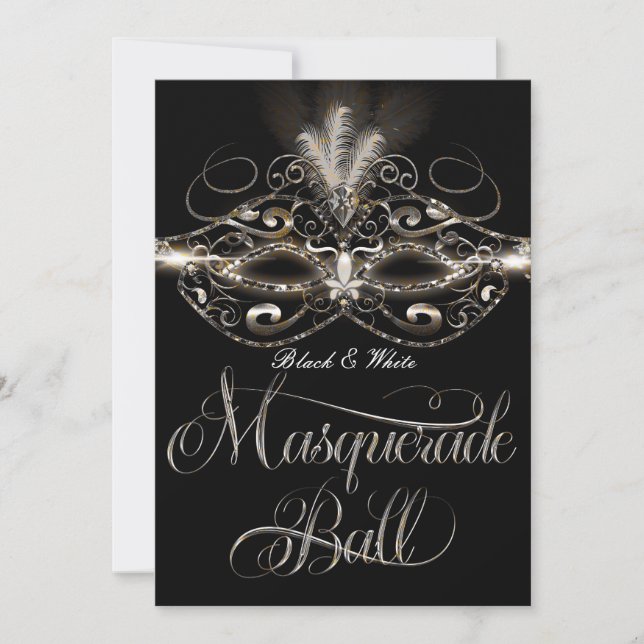 MASQUERADE BALL Elegant Party Invitations (Front)