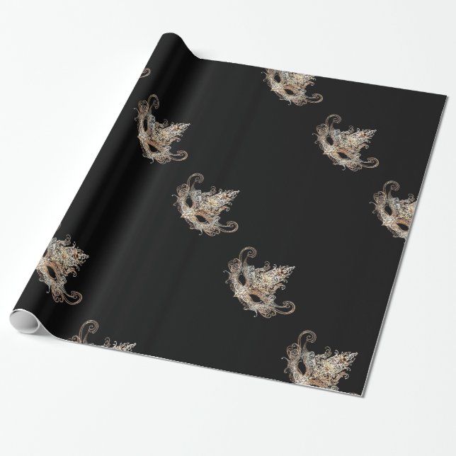 Masquerade Ball Gift Wrap (Unrolled)