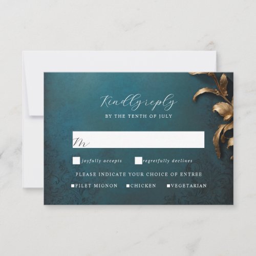 Masquerade ball gold and blue rsvp