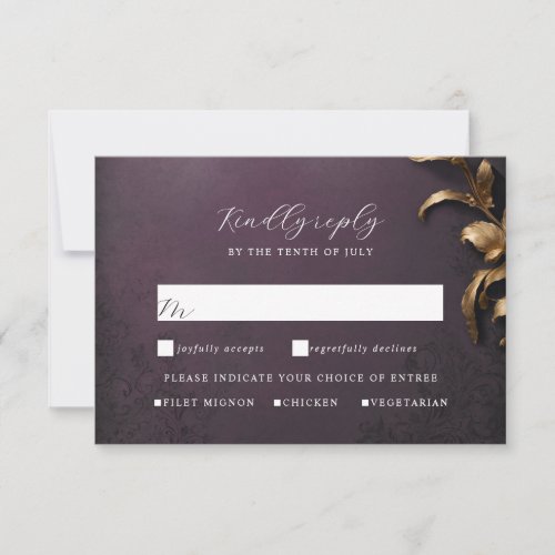 Masquerade ball gold and purple rsvp