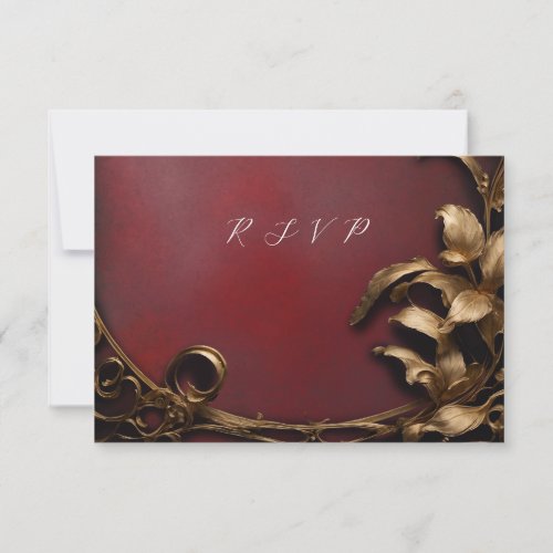 Masquerade ball gold and red rsvp