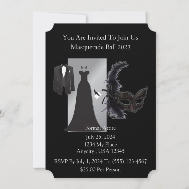 Masquerade Ball Invitation (Front)