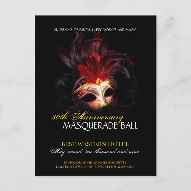 Masquerade Ball Invitation (Front)