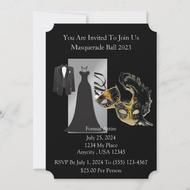 Masquerade Ball Invitation (Front)