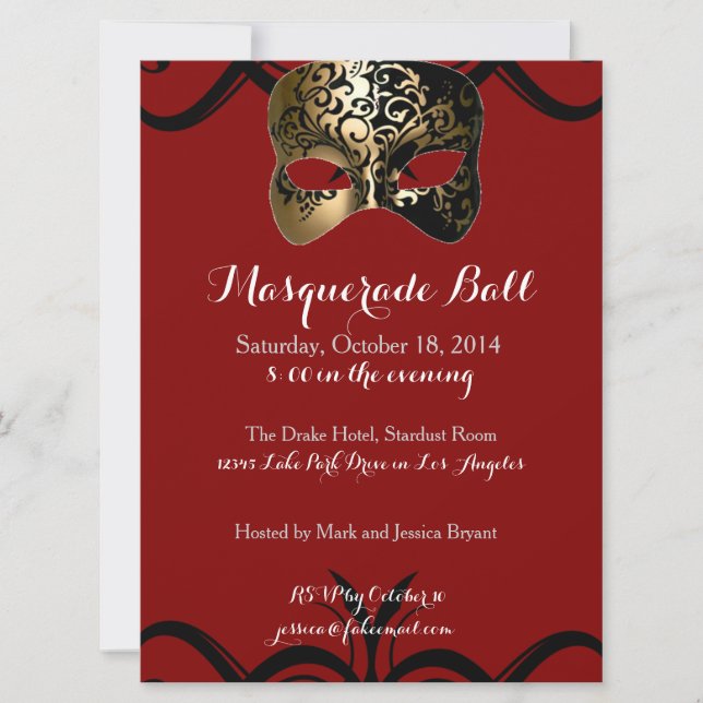 Masquerade Ball Invitations (Front)