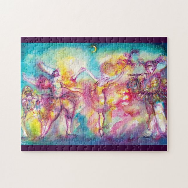 MASQUERADE BALL ,Mardi Gras Masks,Dance,Music Jigsaw Puzzle (Horizontal)