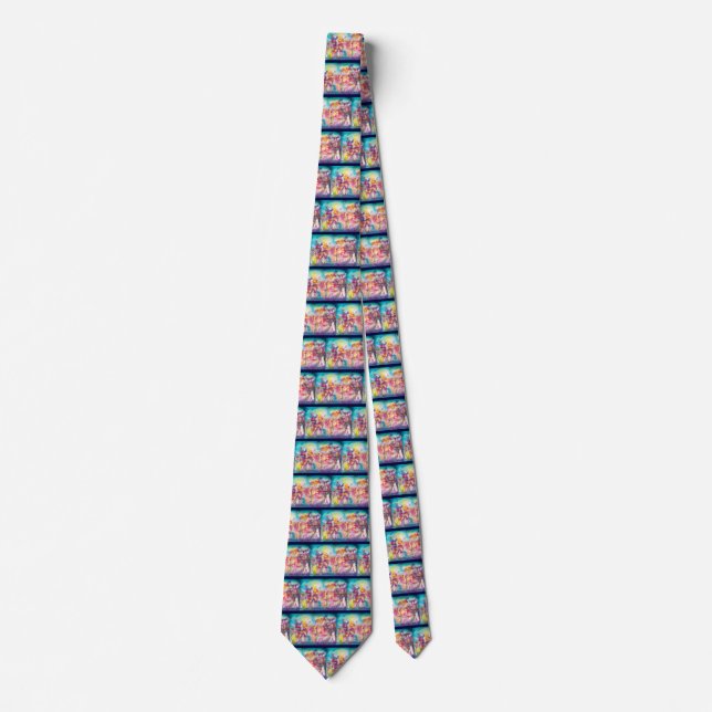 MASQUERADE BALL,Mardi Gras Masks,Dance,Music Neck Tie (Front)