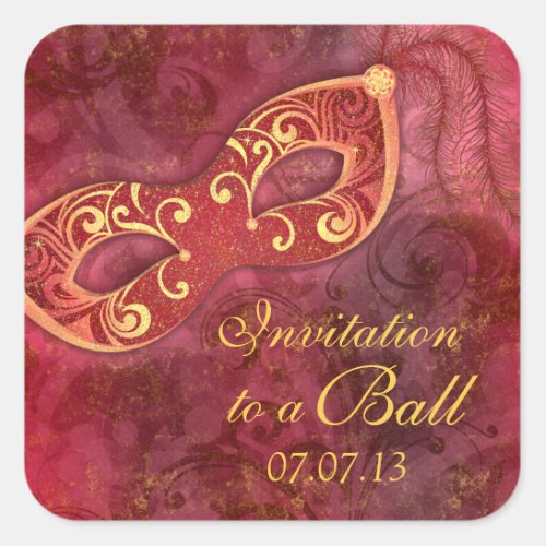 Masquerade Ball Mardi Gras Party Envelope Seal