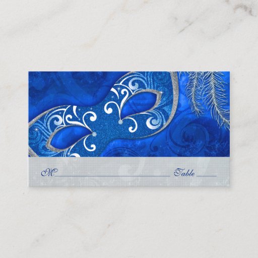 Customizable Masquerade Ball Mardi Gras Wedding Place Cards Business Cards