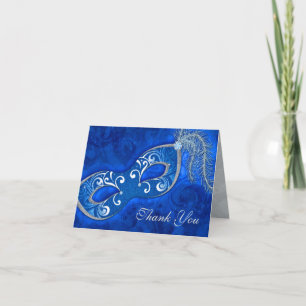 Masquerade Ball Mardi Gras Wedding Thank You Card