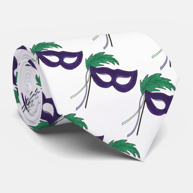 Masquerade Ball Mask Theatre Drama Teacher Tie (Rolled)