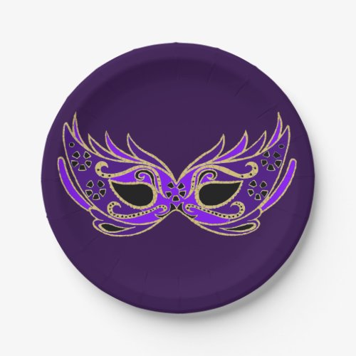 Masquerade ball masked party carnivale paper plates