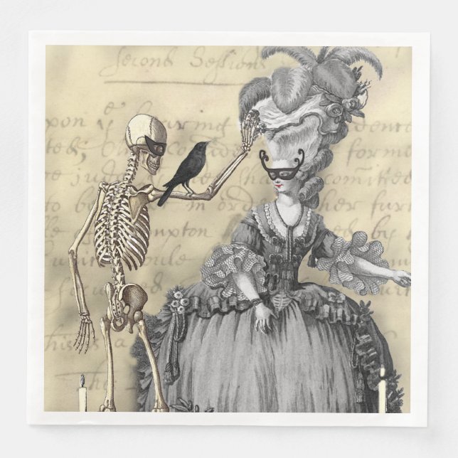 Masquerade Ball Paper Dinner Napkins (Front)