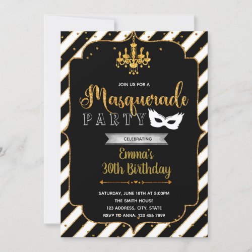 masquerade ball party invitation