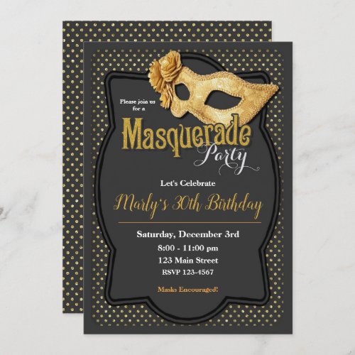 Masquerade Ball Party Invitations