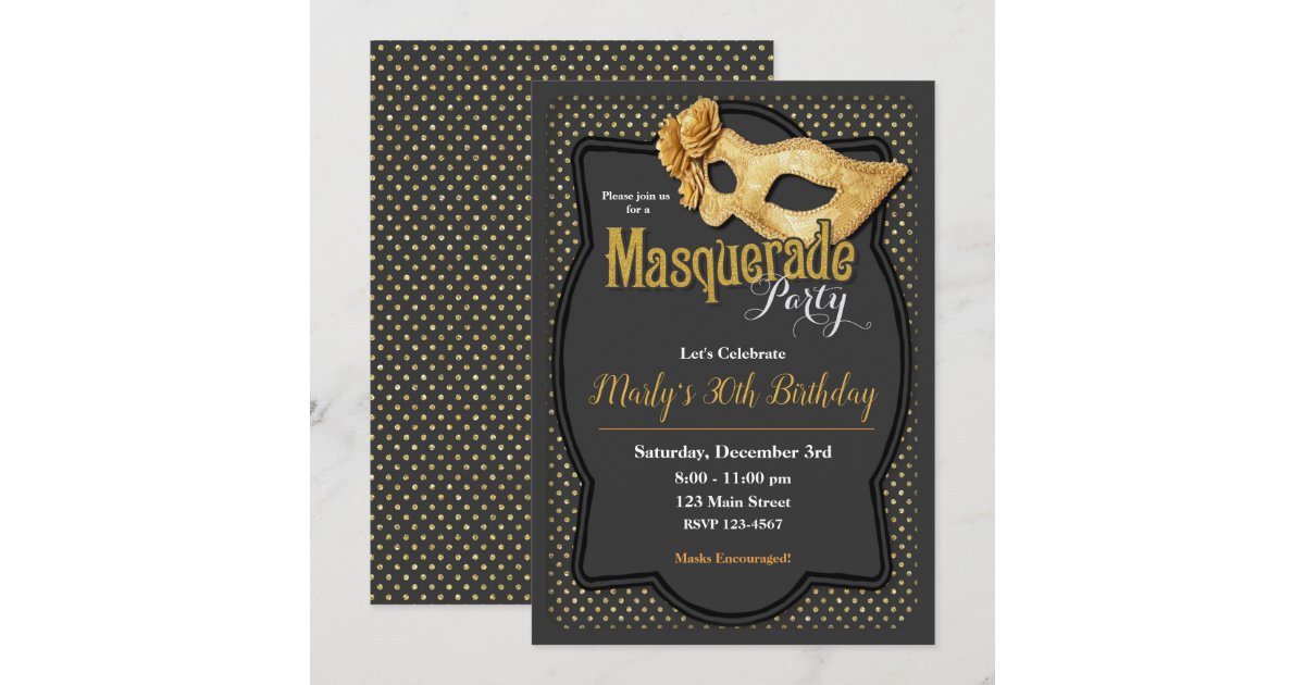 Masquerade Ball Party Invitations