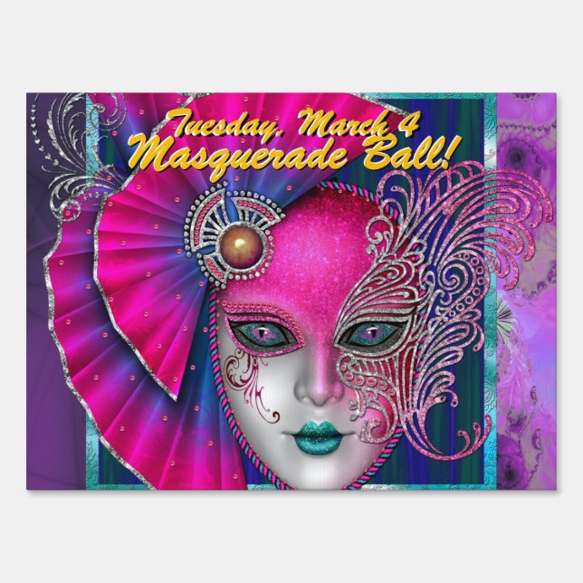 Masquerade Ball! Party Sign (Front)