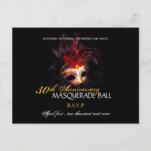 Masquerade Ball _ Postcard Reply Cards