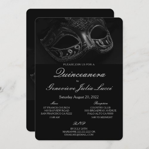 Masquerade Ball Quinceanera Party Invitation