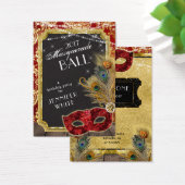 Masquerade Ball Red Gold Peacock Admission Ticket (Desk)