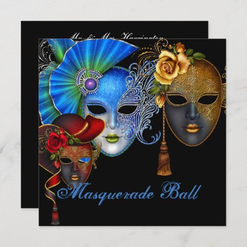 Masquerade Ball Sweet Sixteen Birthday Invitation