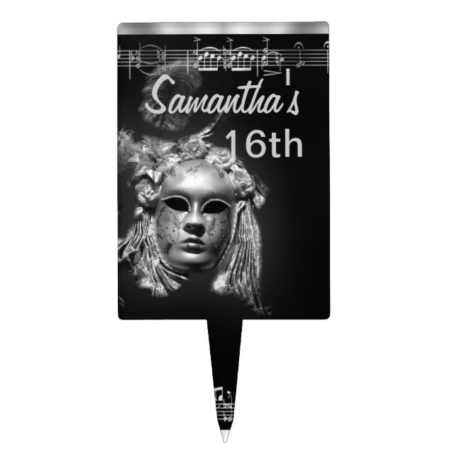 Masquerade ball sweet sixteen cake topper (Front)