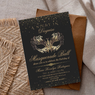 Masquerade Ball Theme Birthday Invitation
