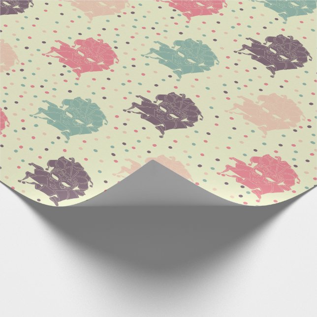 Masquerade Ball Venetian Masks Patterned Wrapping Paper (Corner)