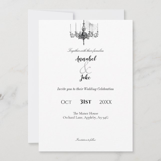 Masquerade Ball Wedding Invitation (Front)