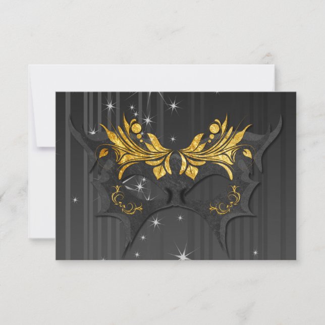Masquerade Ball Wedding RSVP Card (Front)