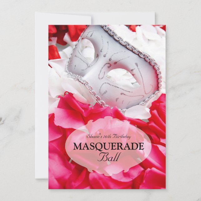 Masquerade Birthday Ball Costume Party Invitation (Front)