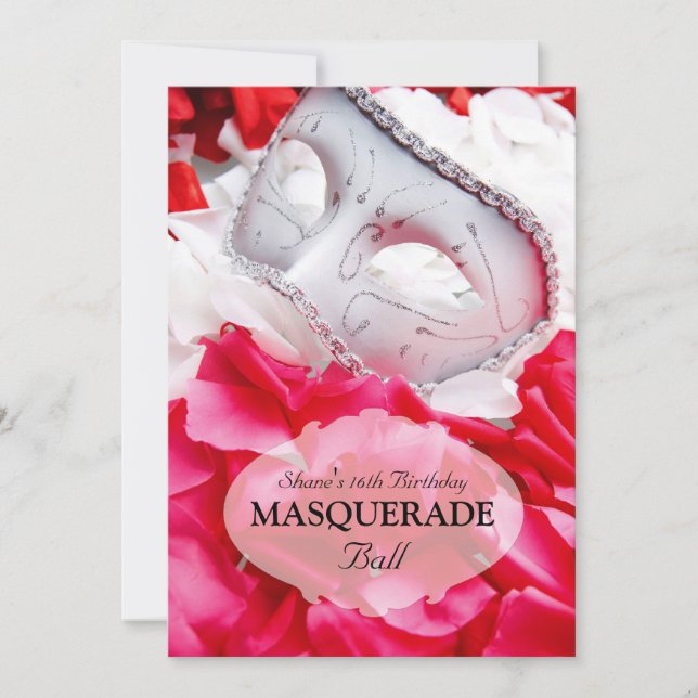 Masquerade Birthday Ball Costume Party Invitation (Front)