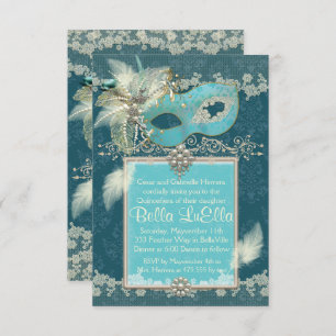 Masquerade Birthday Event Party Invitations