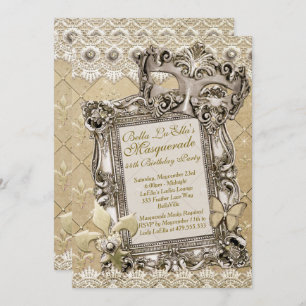 Masquerade Birthday Event Party Invitations