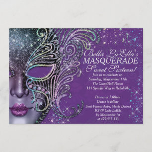 Masquerade Birthday Event Party Invitations