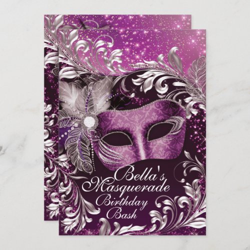 Masquerade Birthday Party Invitations