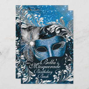 Masquerade Birthday Party Invitations