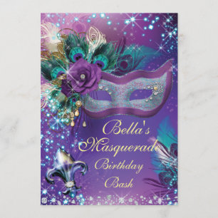 Masquerade Birthday Party Invitations