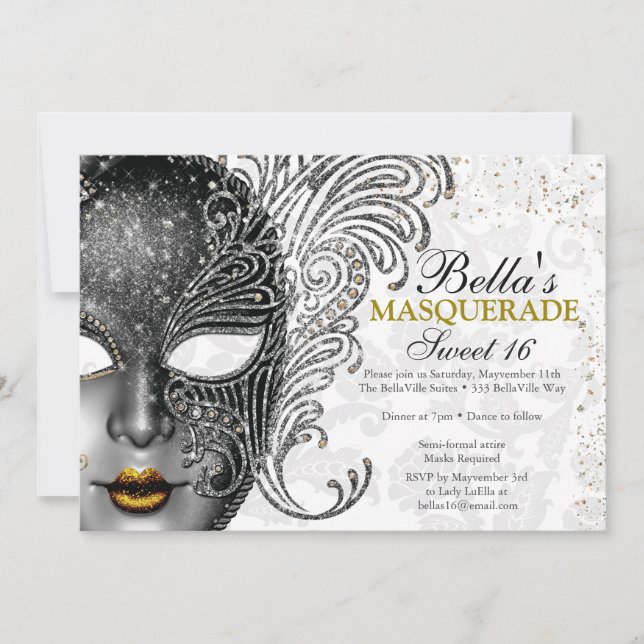 Masquerade Birthday Party Invitations (Front)