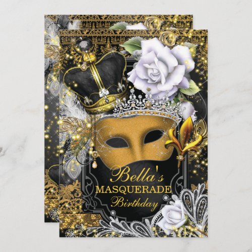 Masquerade Birthday Party Invitations