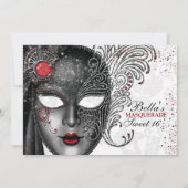 Masquerade Birthday Party Invitations (Back)