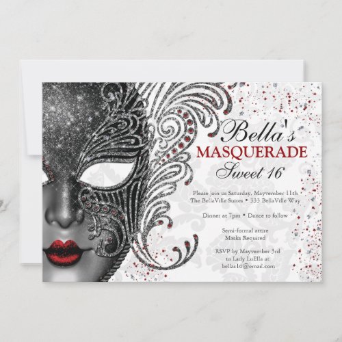 Masquerade Birthday Party Invitations