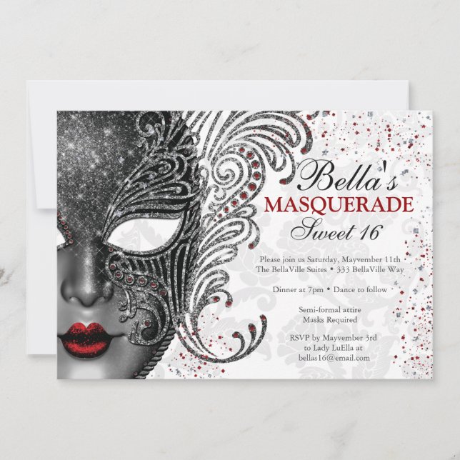 Masquerade Birthday Party Invitations (Front)