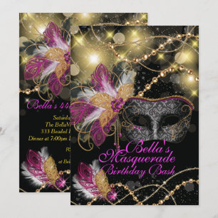Masquerade Birthday Party Invitations