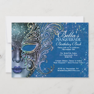 Masquerade Birthday Party Invitations