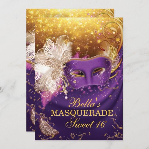 Masquerade Birthday Party Invitations