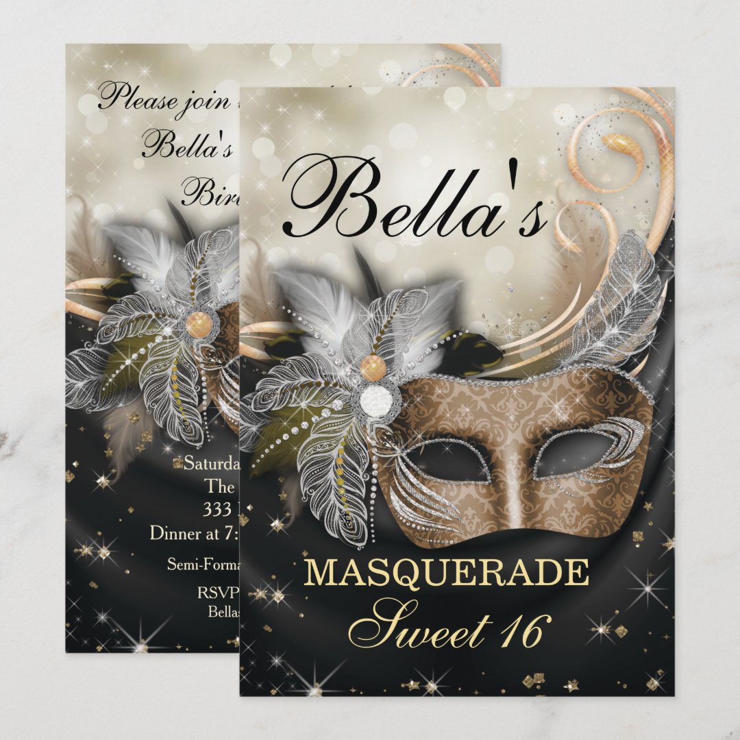 Masquerade Birthday Party Invitations | Zazzle