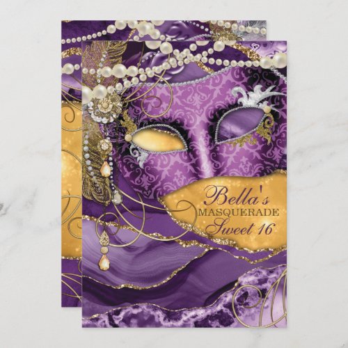 Masquerade Birthday Party Invitations