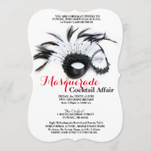 Masquerade Black and Red Invitations