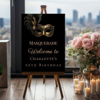 Masquerade black gold birthday party